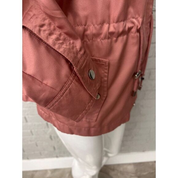 Miss London Women Blush Hooded Windbreaker Size L - Picture 9 of 12